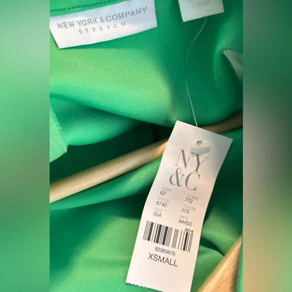 New York & Company Sleeveless Green Midi Dress, Size XS - Picture 5 of 5